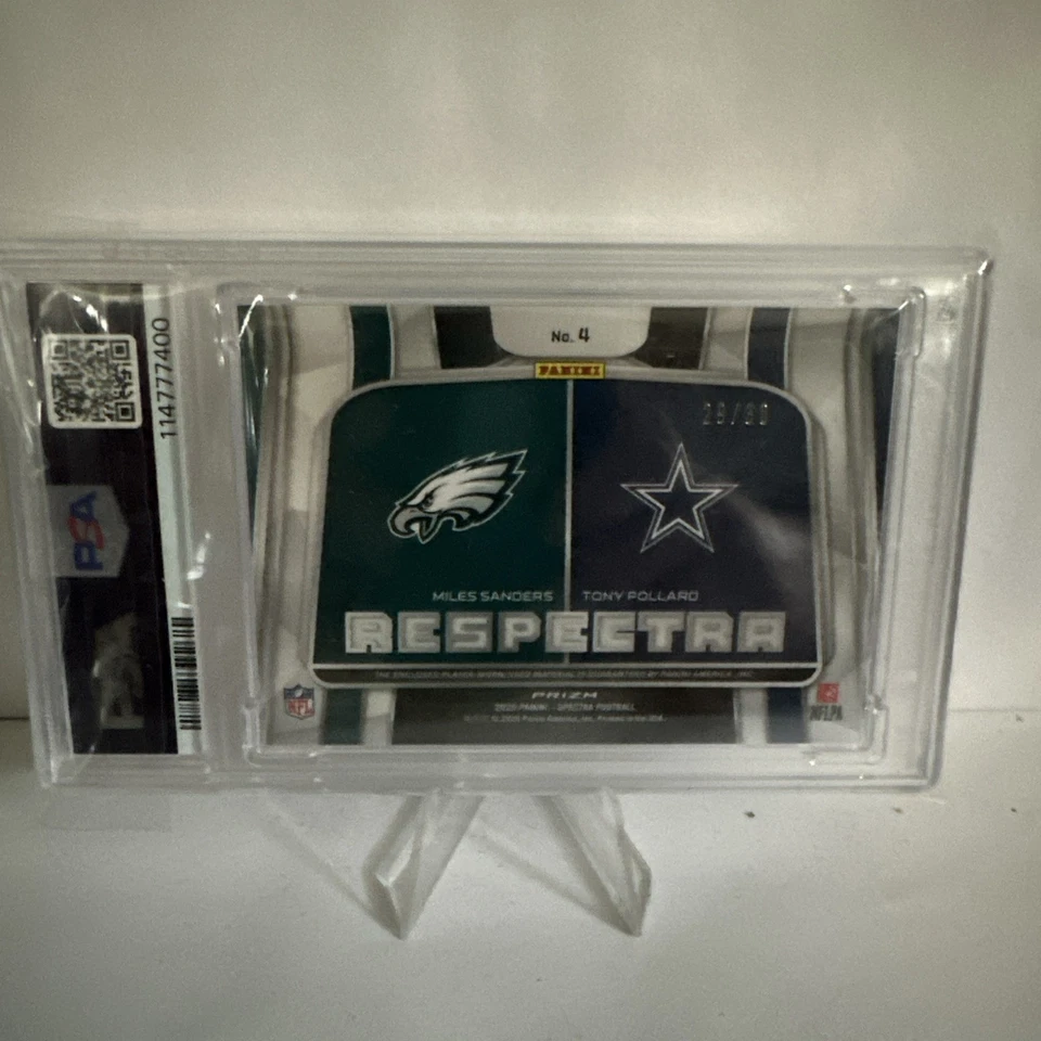 2020 Panini - Respectra Relics Miles Sanders, Tony Pollard #4 Neon Green /30 - Image 2 of 3