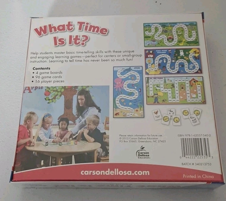 CARSON-DELLOSA 4 en 1 Juego de Mesa What Time is it Homeschool Learning 140314 Foto 2 de 4