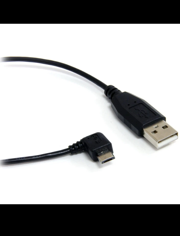Startech 1 Ft Micro Usb Cable - A To Right Angle Micro B - Type A Male Usb - - Image 2 of 2