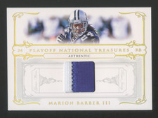 2007 NATIONAL TREASURES MARION BARBER III 2 COLOR GAME WORN PATCH LOGO #D 25/25