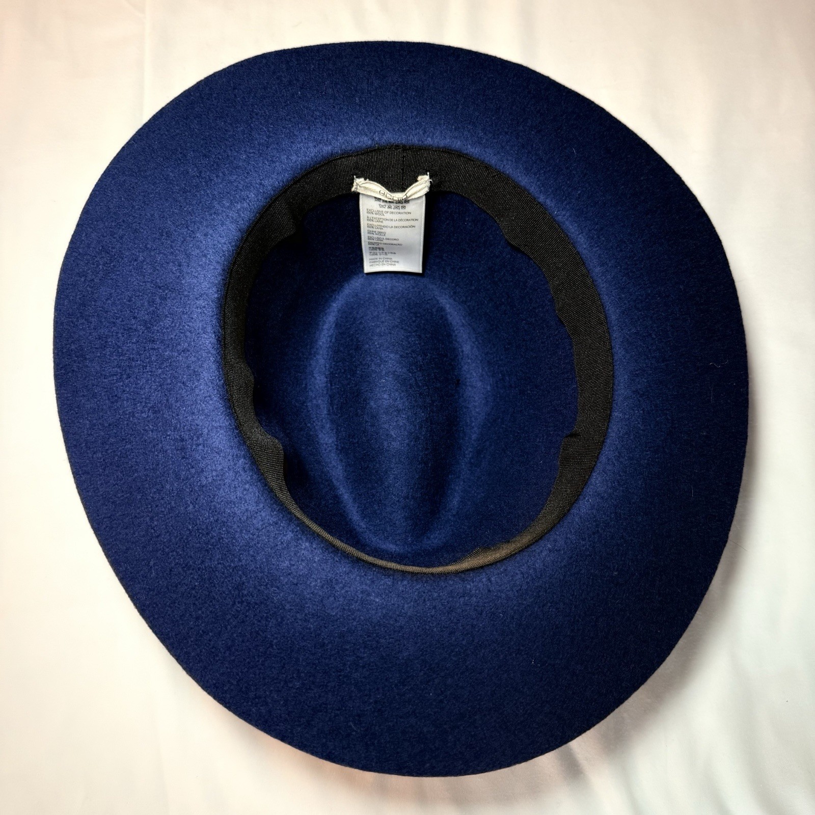 Blue Solid Fedora Hat Unisex Small/medium  Classi… - image 3