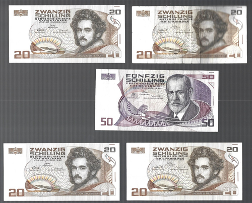 Austria💥7x20 .. 1x50 ... 5x100 ...Totale: 13 banconote/690 scellini 💥Lotto #5584 - Foto 5 di 8