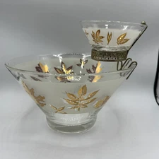 Libbey Golden Foilage Chip and Dip Set