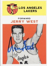 Jerry West Signed Rookie Reprint Card (Beckett). rookie card picture