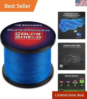 Superpower ColorShield 15lb Braided Fishing Line - Durable & Colorfast (150yds)