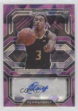 2021 Prizm Draft Picks College Penmanship Purple Ice 10/99 Manny Camper Auto 1o2