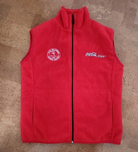 Vintage Sydney 2000 Olympic Partner Coca Cola Vest Red Fleece - Picture 1 of 13