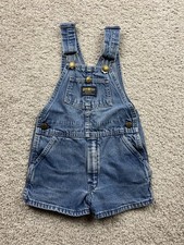 Vintage Oshkosh Boy 4 4T Shortalls Overalls Vestbak Shorts Blue Jean Toddler