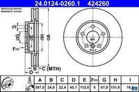 2X Bremsscheibe ATE 24.0124-0260.1 2 Bremsscheiben Vorderachse Vorne