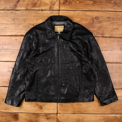 Vintage Boston Harbour Lederjacke L schwarz