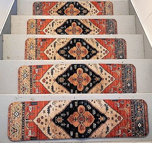 OJIA Stair Treads - 30" x 8" - Rubber Backed Anti-Slip - Qty: 15