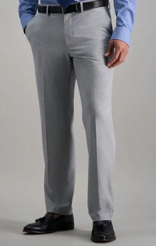 J.M. Haggar 4-Wege Stretch Anzughose hellgrau Größe 42 W x 30 L HD00676 Neu mit Etikett - Bild 1 von 2