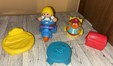 Playskool Weebles Wobble Hasbro Figures Trike Lot Treasure Box, Bed, Chair