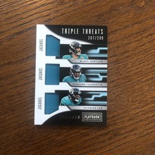 leonard fournette Blake Bortles 2018 Panini Playbook Triple Threats Jersey /299