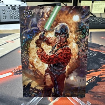 2025 Topps Star Wars Galaxy Chrome Luke Skywalker Mini Diamond Refractor 