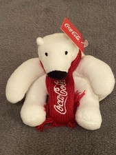 Coca Cola Polar Bear Mini Plush Sitting Logo Red Scarf And Tag 4 Inch 2024