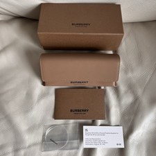 Burberry Tan Leather Sunglasses Case with Box Authenticity Card