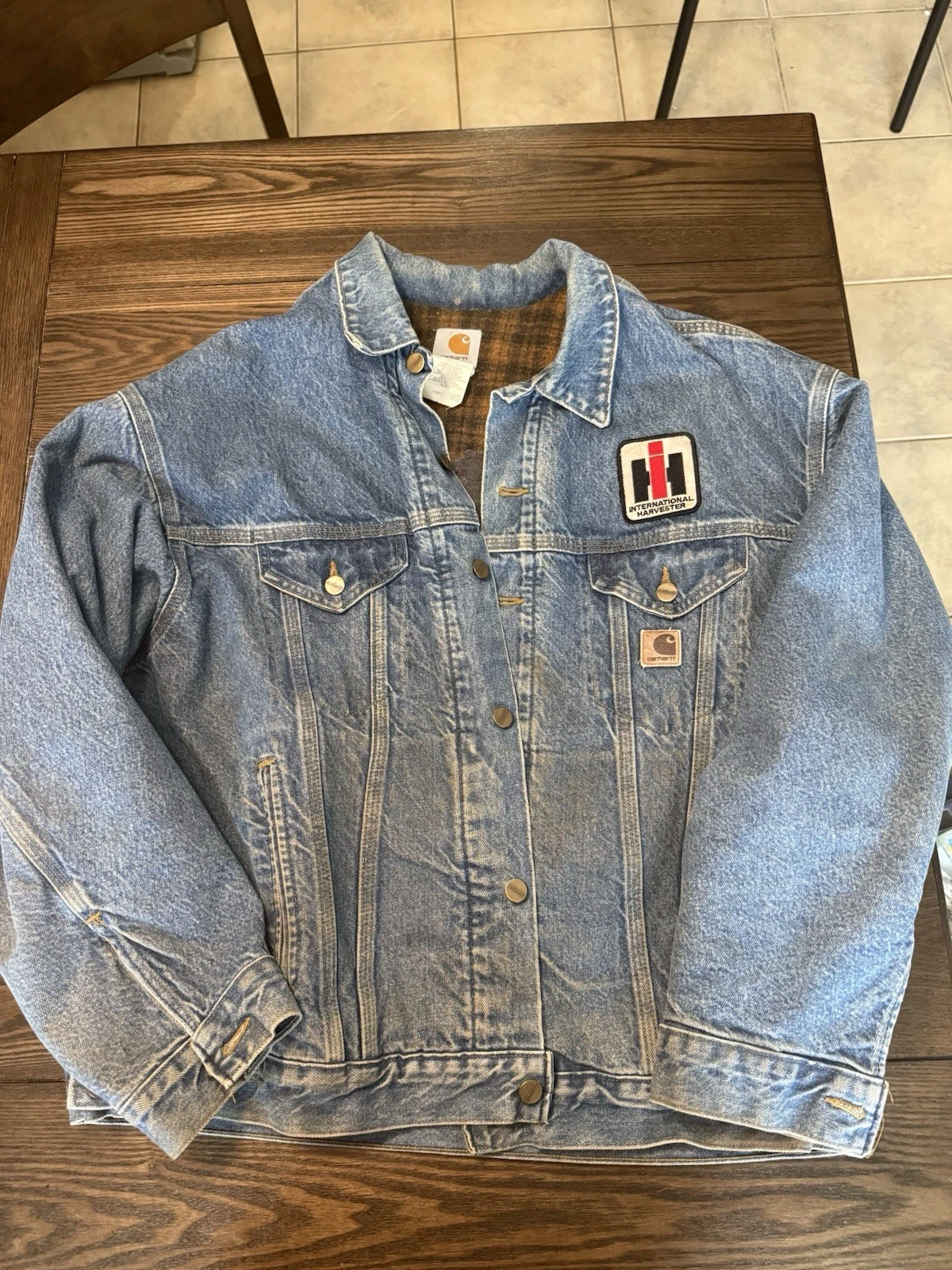 VINTAGE CARHARTT J11DST USA DENIM JACKET XL BLANKET LINED SCREAMING EAGLE π₯ - product detail image 2