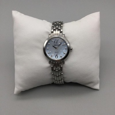 Seiko Solar Tressia Womens Watch 23mm Blue MOP Dial V115-0CL0 