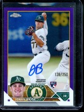 2023 Topps Chrome Jonah Bride Rookie Auto Purple #/250 Oakland Athletics