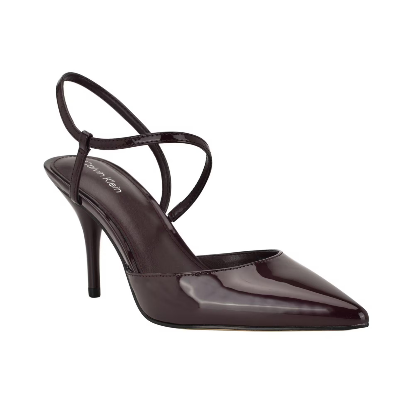 Zapatos de tacón de aguja sin cordones Cordera para mujer charol borgoña oscuro