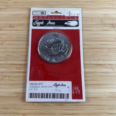 VINTAGE HARLEY DAVIDSON EAGLE IRON LIVE TO RIDE CHROME MEDALLION