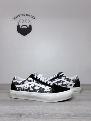 Size 12 - Vans Skate Old Skool Skull Pile White Black Shoes Men's VN000EDN9X1