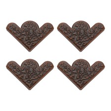 4 Pcs 1.65"x1.65"x0.2" Red Bronze Decorative Corner Protectors Corner Guards