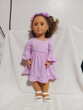 OUR GENERATION 18" DOLL BROWN HAIR  EYES DRESS SANDALS