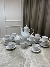 Vintage Bavaria Germany Porcelain Coffee Set 12 Cups Teapot Sugar Creamer