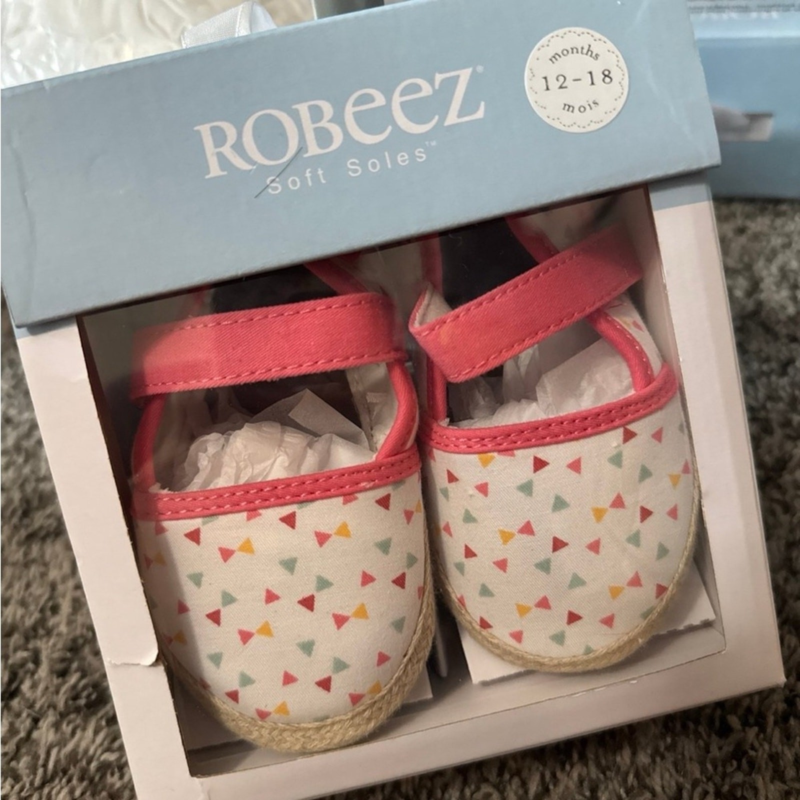 - Pink And Cream Shapes Espadrilles 12-18m
