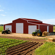 42'x30'x13' Metal Garage Shed Barn Outdoor Storage Heavy Duty Galvanized Steel