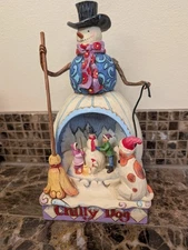 Jim Shore Chilly Dog Snowman Diorama, 2008 Snowman Figurine #4011060
