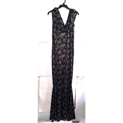 A Tatyana Ball Gown Prom Dress Black Slinky Prism Effect Cosmic Iridescent L 
