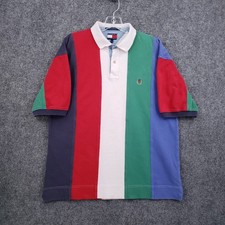 VINTAGE Tommy Hilfiger Polo Shirt Men Large Multicolor Short Sleeve Pique Cotton