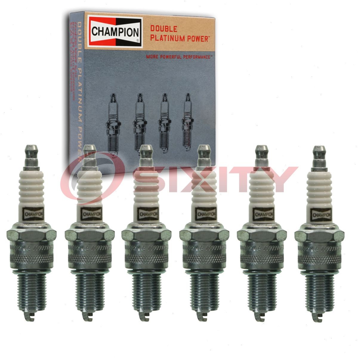 6 pc Champion Double Platinum Spark Plugs for 1972-1974 Panther J-72 4.2L L6 iu