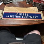 Vintage NOS Rare Diesel Injection Equipment Sign Double Sided Porcelain 21”WX5 1