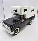Vintage 1960's Black Tonka Pickup Truck & White Camper Top Shell