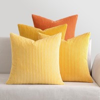 Kissenbezug 40X40 Kordsamt 4Er Set Orange KissenhüLle Sofakissen 4 StüCk