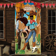 6 X 3 Ft Western Cowboy Backdrop Party Decorations - Wild West Rodeo Photo Booth