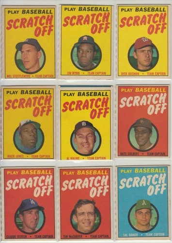 1970 TOPPS SCRATCH OFF LOT OF 9 CARDS - UNSCRATCHED - FREE SHIPPING