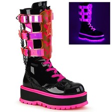 Demonia Pleaser 2 Inch Platform Mid Calf Lace Up Boot Slacker 156