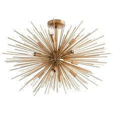 Mid Century Sputnik Chandelier Italian Style Brass Starburst Pendant