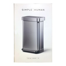 Simplehuman 45L Brushed Rectangular Step Can,...