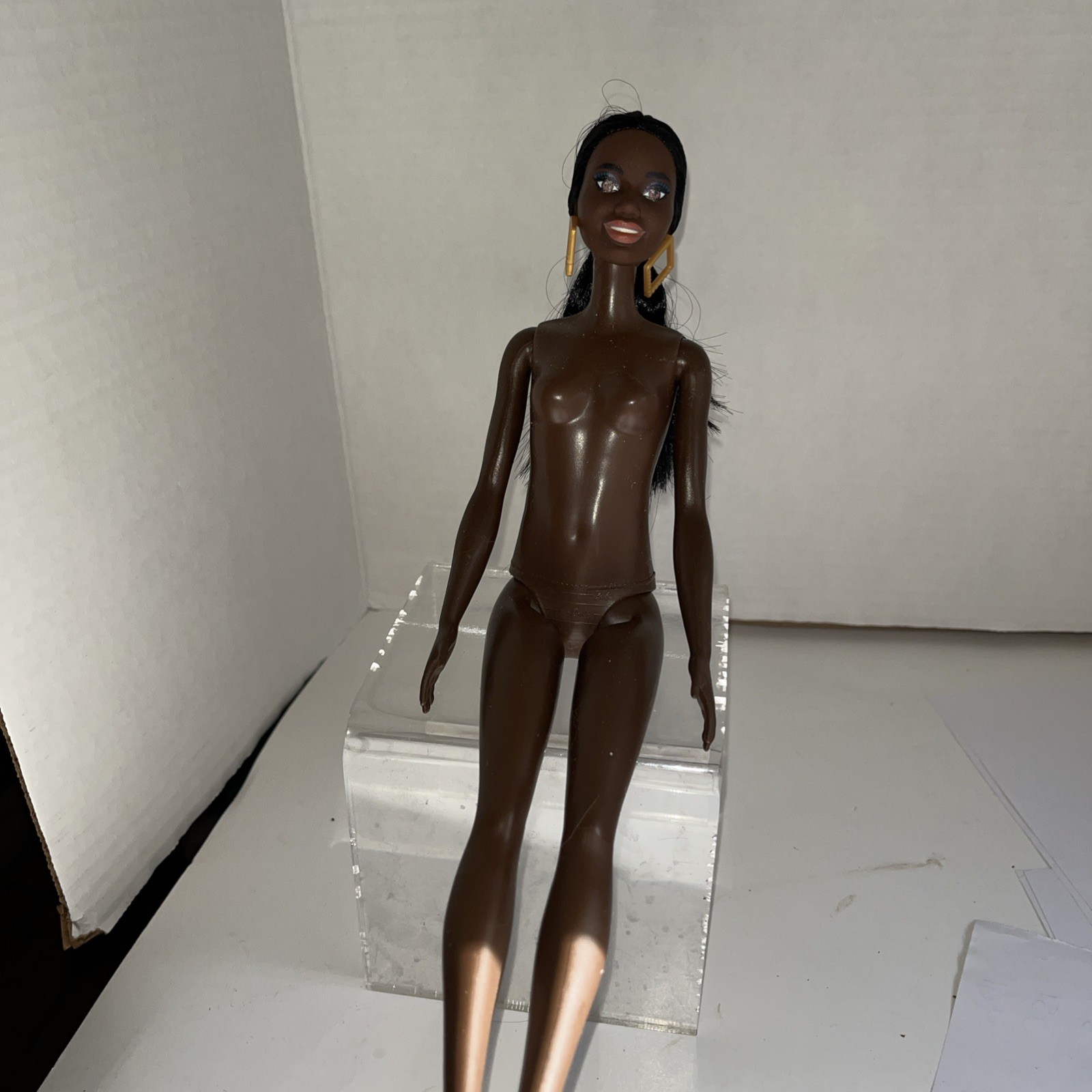 Barbie Fashionista 216 AA Nude Doll Tall Body Earrings New American American