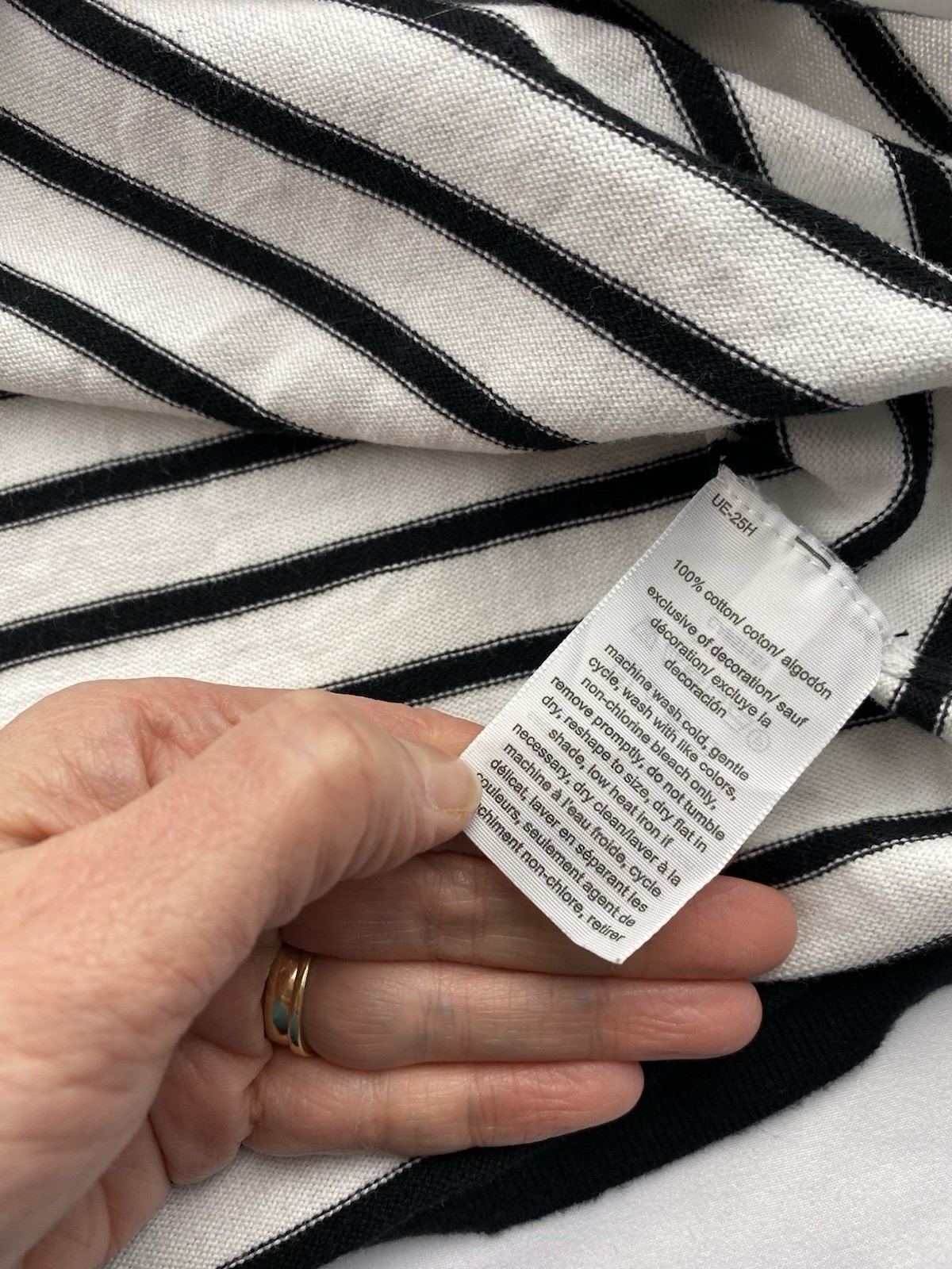 Ladies Tommy Hilfiger Striped Jumper Size Large (uk12) Black / White / Camel  thumbnail 8