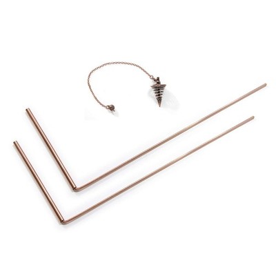99.9% Pure Copper Dowsing Rods Kit- 2PCS 11.8 * 5.12 Inch Divining Rods+ gold 