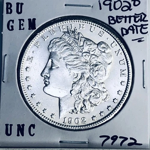 1902 O BU GEM MORGAN SILVER DOLLAR UNC MS+++ U.S. MINT RARE COIN 7972