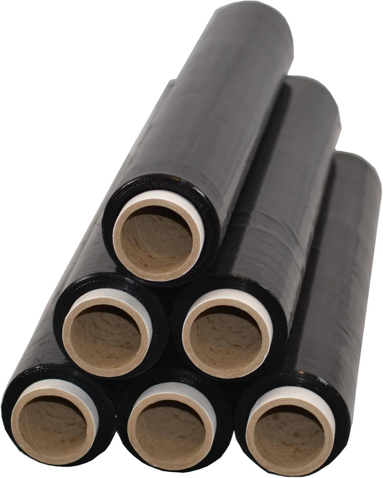 FREIZIEL 6 x Stretchfolie 50cm 1,5kg 23my schwarz