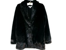 Kensie Women's Luxe Fur Jacket Soft Warm Black Jacket M